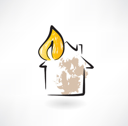 house fire grunge iconのイラスト素材