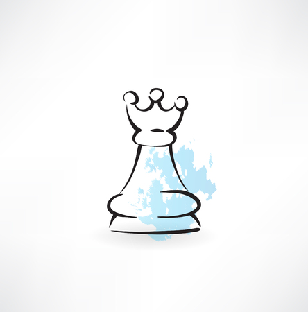 chess Queen grunge iconのイラスト素材