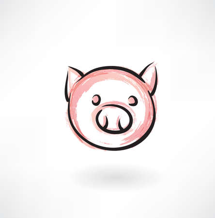 pig grunge iconのイラスト素材