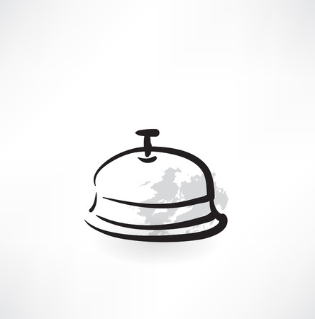 Illustration for covered dish grunge icon - Royalty Free Image