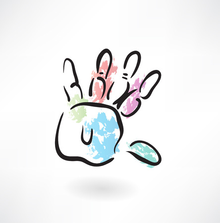 print of palm grunge iconのイラスト素材