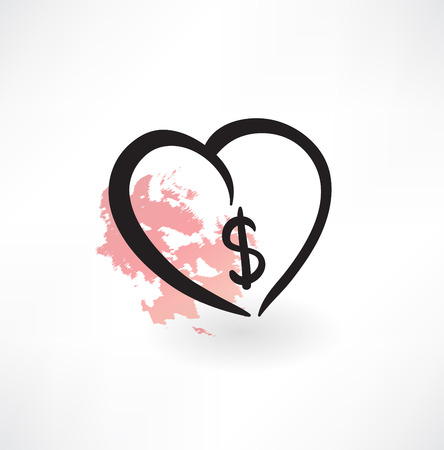 love dollar grunge iconのイラスト素材