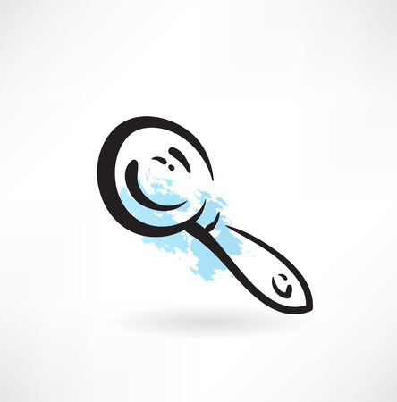 magnifier grunge iconのイラスト素材