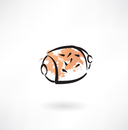 fancy bread grunge iconのイラスト素材