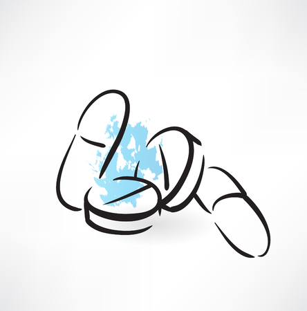 pills grunge iconのイラスト素材