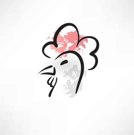chicken head grunge iconのイラスト素材