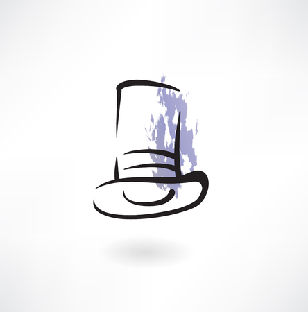 cylinder hat grunge iconのイラスト素材