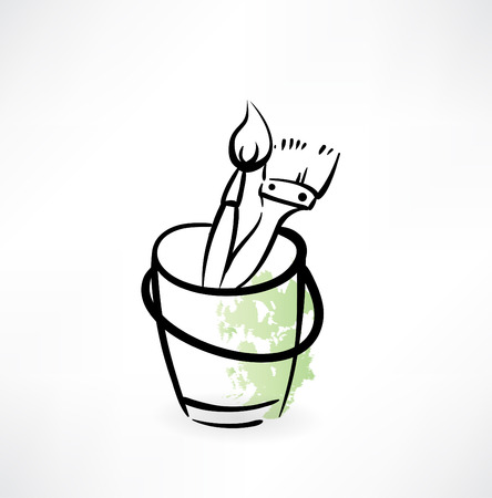 paint brushes grunge iconのイラスト素材