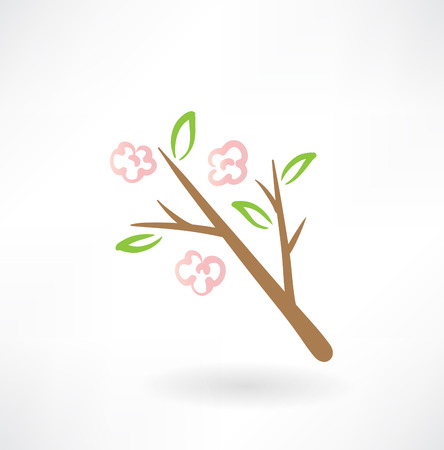flower tree grunge iconのイラスト素材