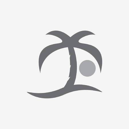 Sea palm sun iconのイラスト素材