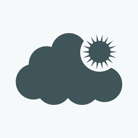 Vector sun with cloudsのイラスト素材