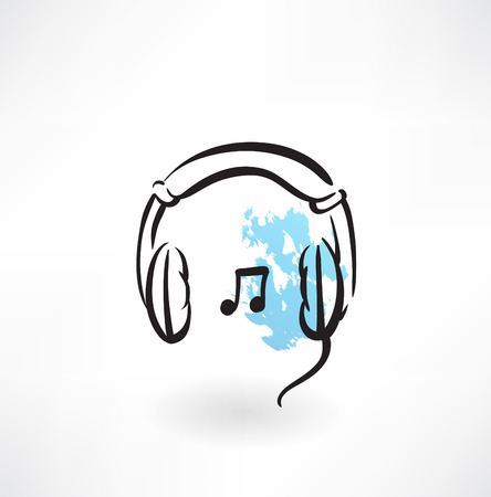 earphones grunge iconのイラスト素材