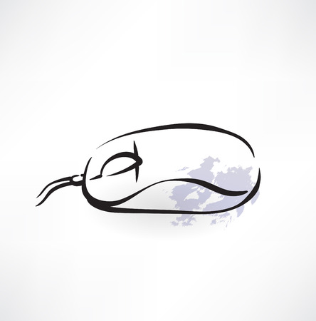 computer mouse grunge iconのイラスト素材