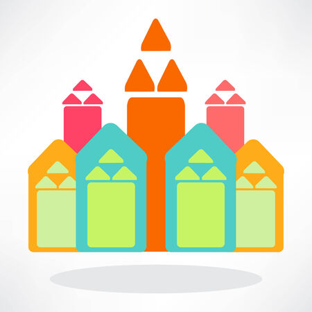 Colorful housesのイラスト素材