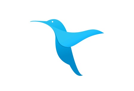 Flying hummingbird or logo template.のイラスト素材