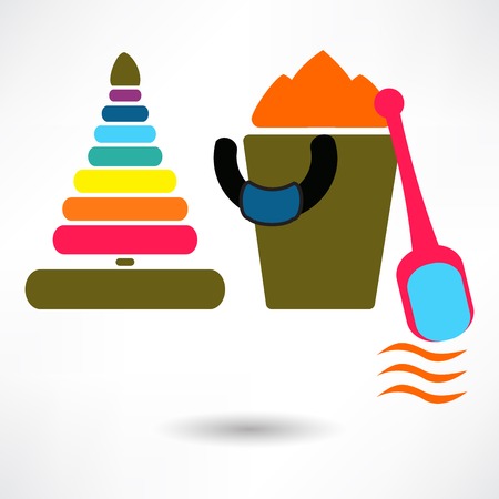 Vector toy icons. Baby toysのイラスト素材