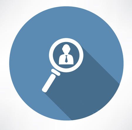 businessman in the magnifying glass iconのイラスト素材