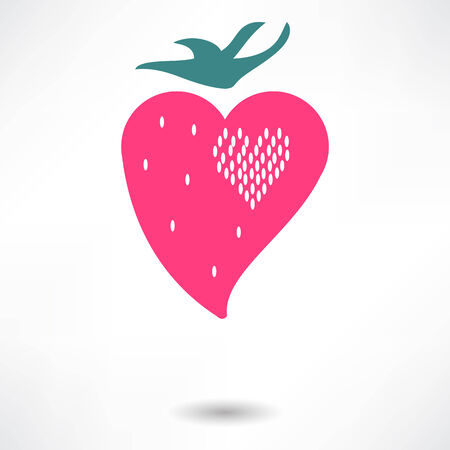 The heart of the character of strawberriesのイラスト素材