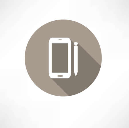 smartphone with a stylus iconのイラスト素材