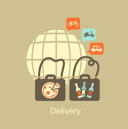 delivery of food iconのイラスト素材