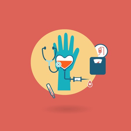 criteria of health, weight, pressure, pulse donor iconのイラスト素材