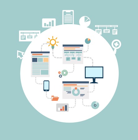 programmer working at a computer illustrationのイラスト素材