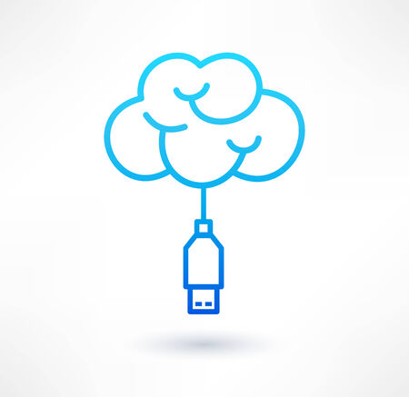 Connecting to the cloud service iconのイラスト素材