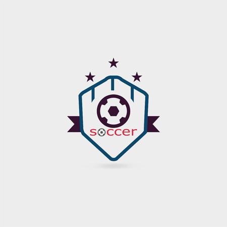 soccer and emblemのイラスト素材