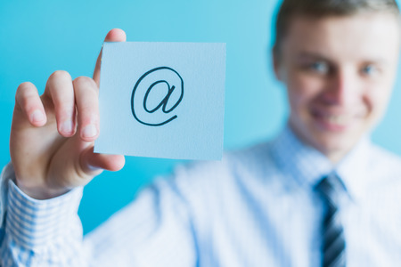 hand with email iconの写真素材