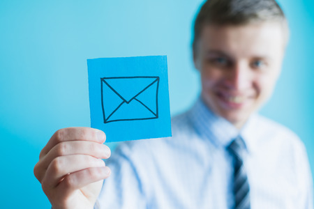hand with email iconの写真素材