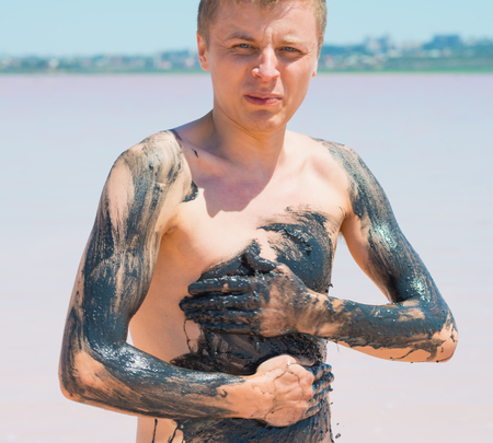 Mud treatment at the Dead Seaの写真素材