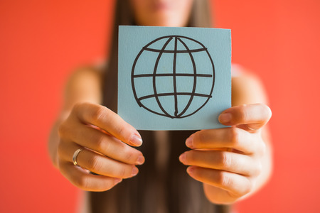 Internet icon pattern in hand