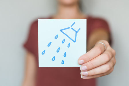 drawing image in a hand showerの写真素材