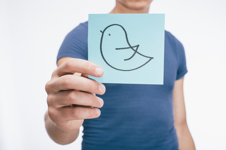 drawing picture bird in the handの写真素材