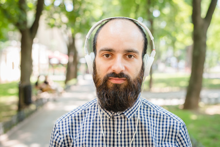 man with headphonesの写真素材