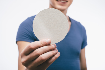 drawing circle icon in the handの写真素材