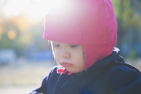Sad little girlの写真素材