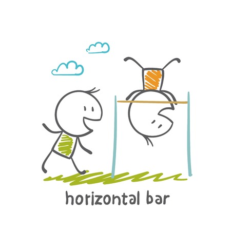 people involved in sports on the bar illustrationのイラスト素材