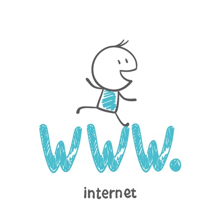 people with internet illustrationのイラスト素材