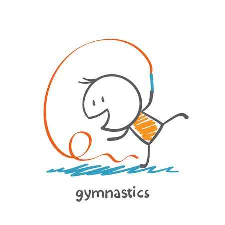 persons engaged in gymnastics illustrationのイラスト素材