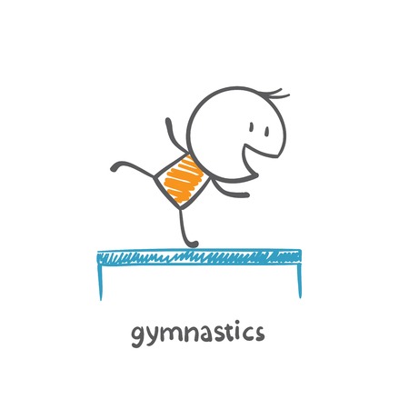persons engaged in gymnastics illustrationのイラスト素材