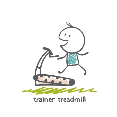 persons engaged in the simulator treadmill illustrationのイラスト素材