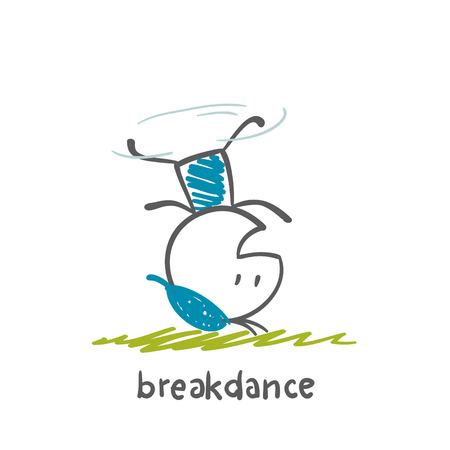 persons engaged breakdance illustrationのイラスト素材