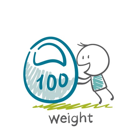 man lifts a weight illustrationのイラスト素材