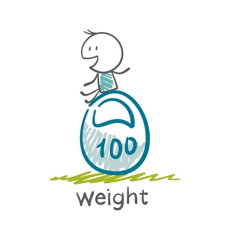 man lifts a weight illustrationのイラスト素材