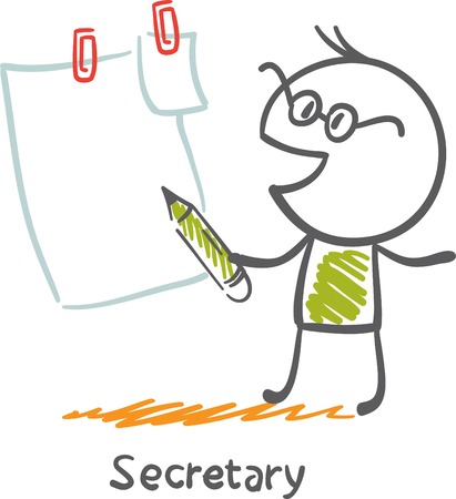Secretary wrote in documents illustrationのイラスト素材