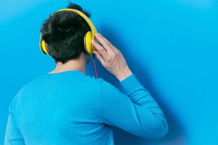 Man with headphonesの写真素材