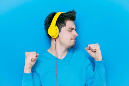 Man with headphonesの写真素材