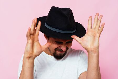 The man is afraid of fearの写真素材