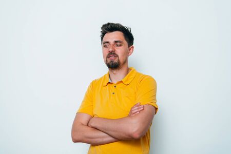 Portrait of a man arms foldedの写真素材